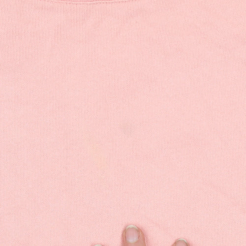 River Island Women Pink Ruffle Long Sleeve Pullover Sweatshirt L