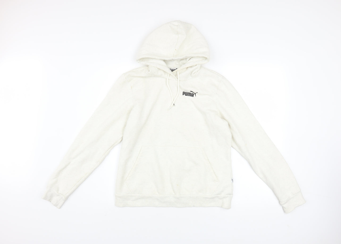 Puma Women Ivory Pullover Hoodie Medium Hooded Sweatshirt