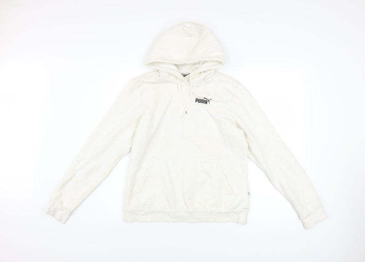 Puma Women Ivory Pullover Hoodie Medium Hooded Sweatshirt