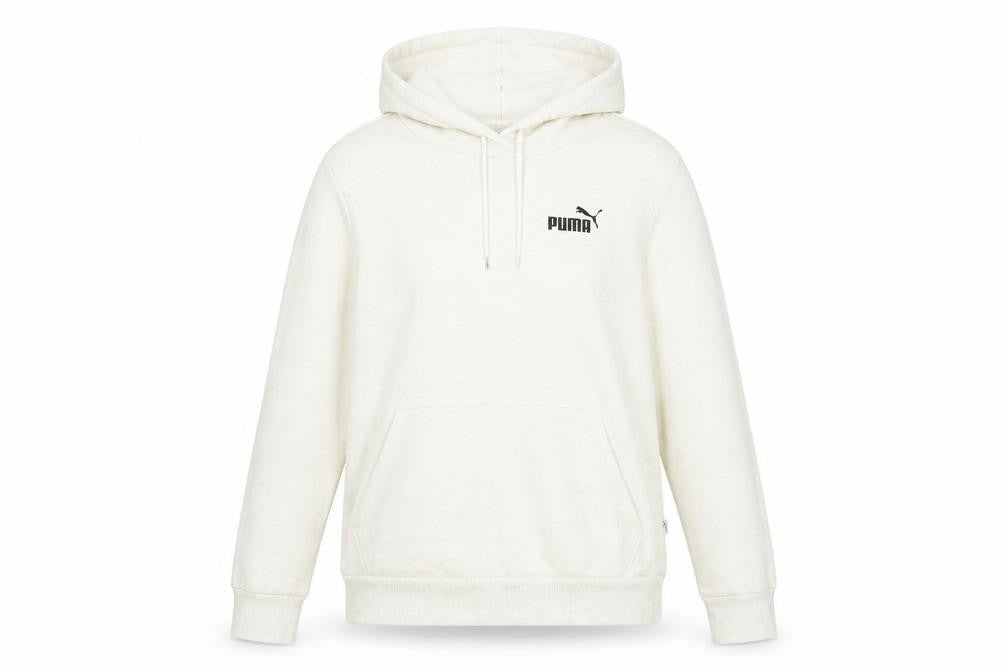 Front view of Puma Women Ivory Pullover Hoodie Medium Hooded Sweatshirt