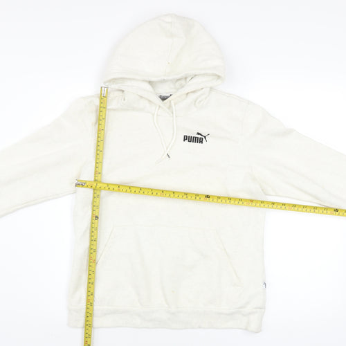 Puma Women Ivory Pullover Hoodie Medium Hooded Sweatshirt