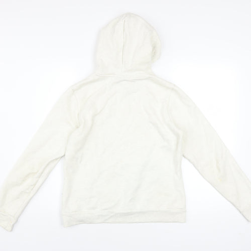 Puma Women Ivory Pullover Hoodie Medium Hooded Sweatshirt