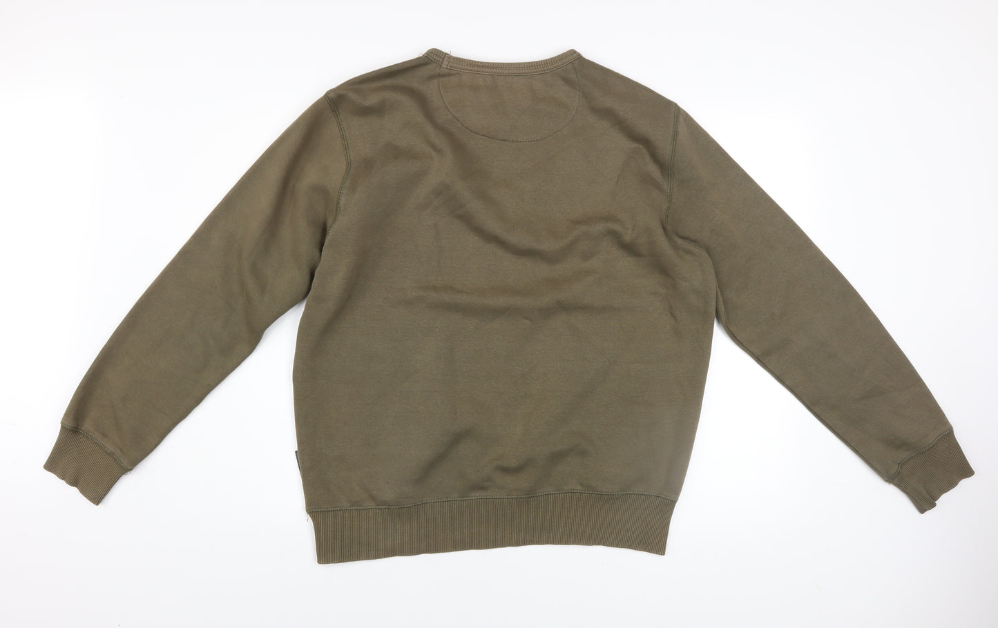 French Connection Men's Green Cotton Blend Crew Neck Sweatshirt Size L