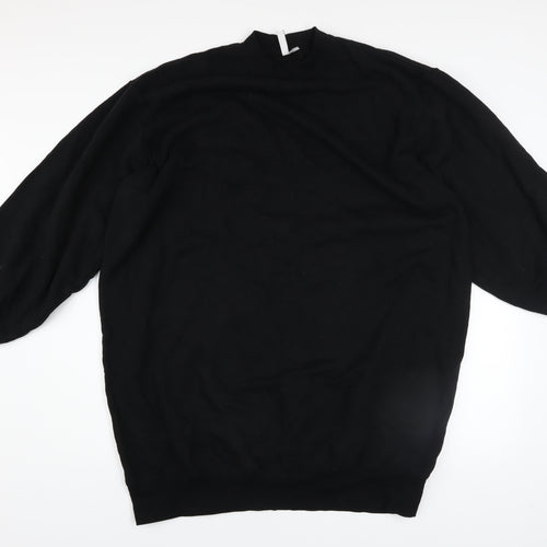 H&M Divided Women Black XL Pullover Sweatshirt Cotton Blend