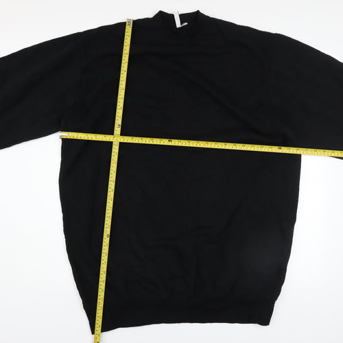 H&M Divided Women Black XL Pullover Sweatshirt Cotton Blend