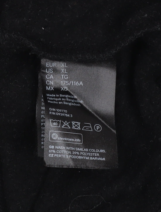 H&M Divided Women Black XL Pullover Sweatshirt Cotton Blend