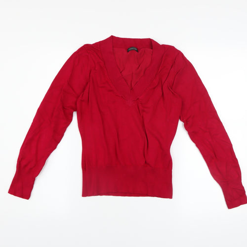 Florence & Fred Women's Red V-Neck Knit Pullover Jumper Size 14
