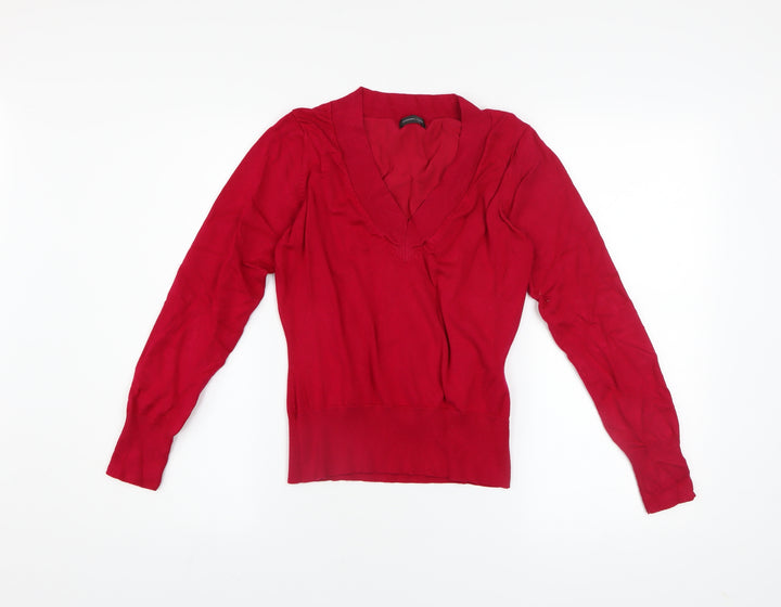 Florence & Fred Women's Red V-Neck Knit Pullover Jumper Size 14