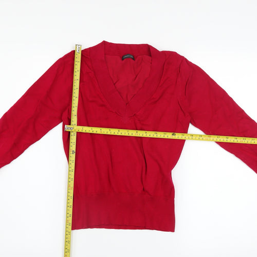 Florence & Fred Women's Red V-Neck Knit Pullover Jumper Size 14