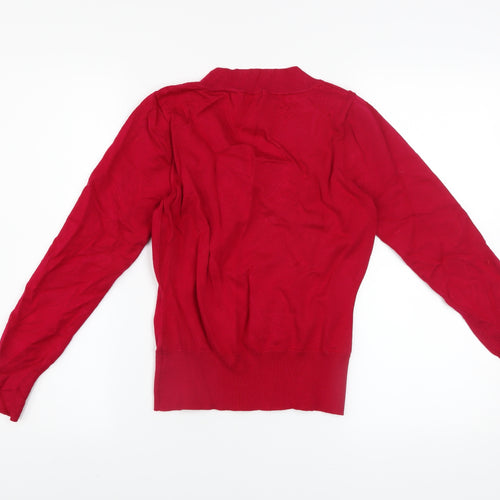 Florence & Fred Women's Red V-Neck Knit Pullover Jumper Size 14