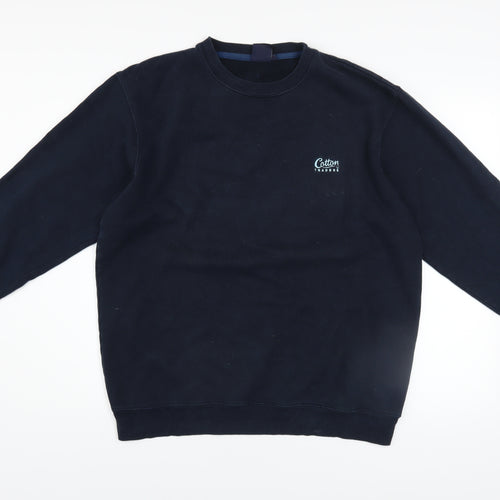 Cotton Traders Men's Blue Crew Neck Pullover Sweatshirt M