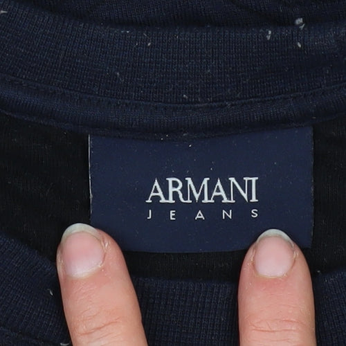 Armani Jeans Men's Blue Small Pullover Sweatshirt Regular Fit