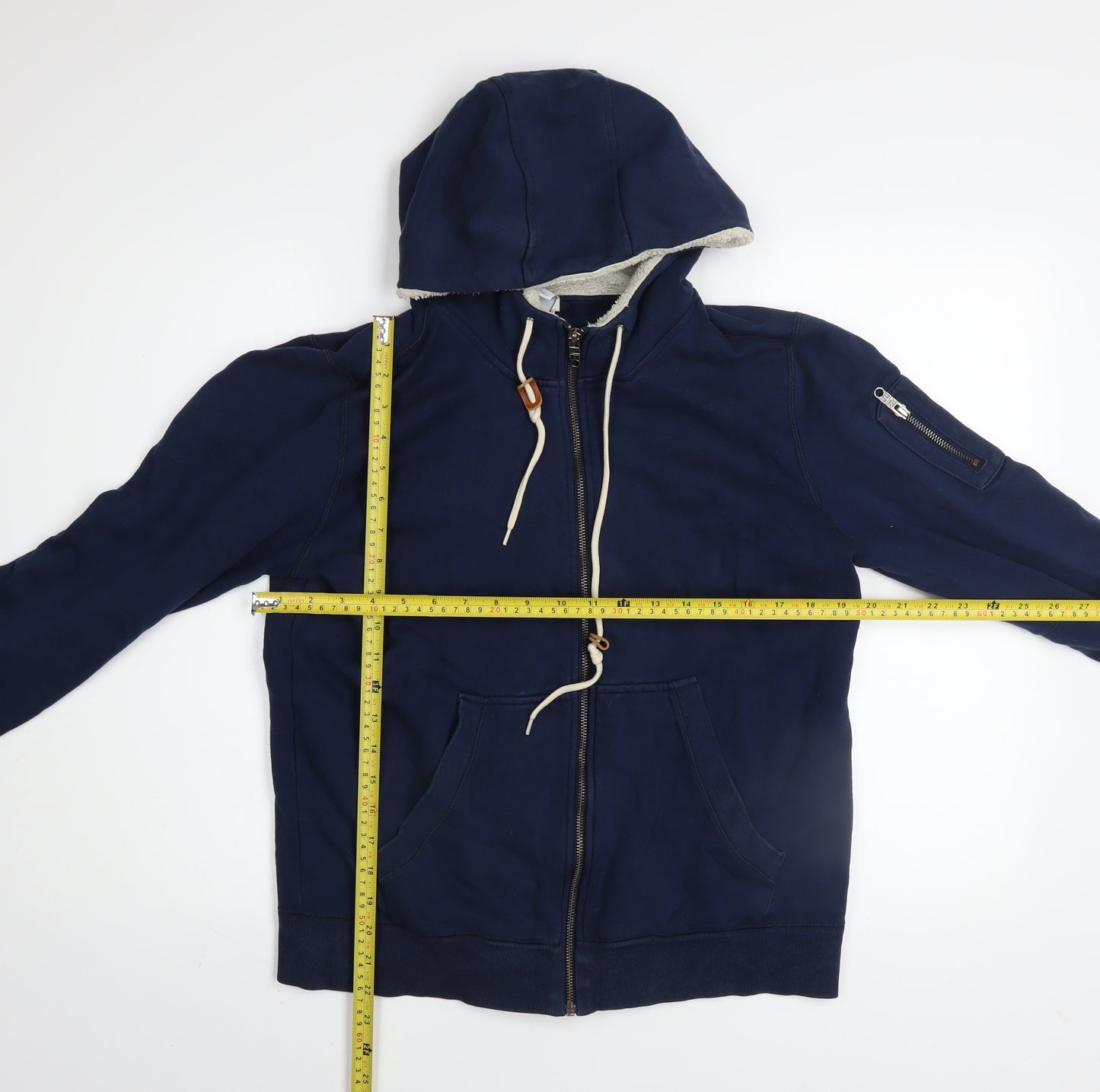 Adidas NEO Men’s Blue Full Zip Hoodie Size M Cotton Blend