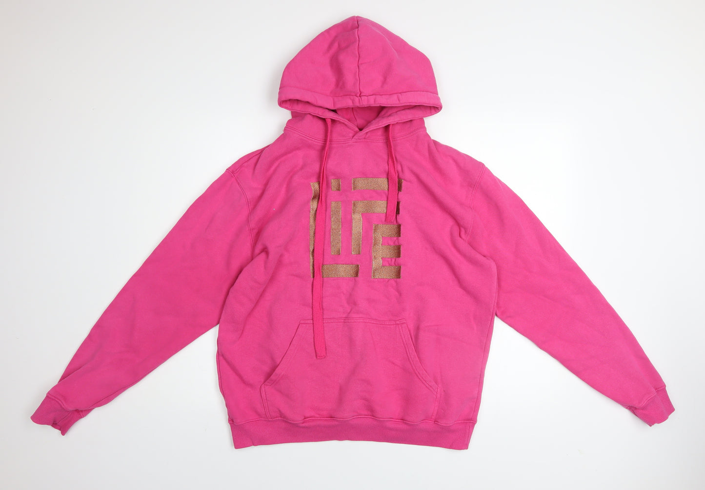 Acti Life Women's Pink Pullover Hoodie Large Cotton Blend