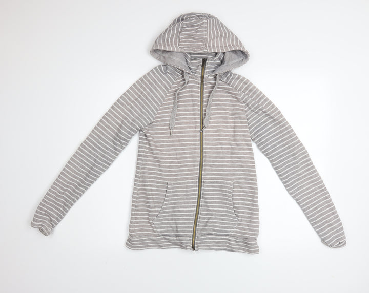 Mountain Warehouse Womens Grey Striped Full Zip Hoodie Size 8