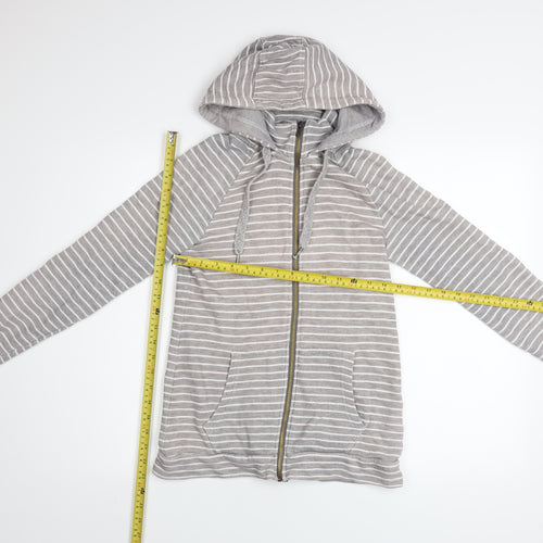 Mountain Warehouse Womens Grey Striped Full Zip Hoodie Size 8