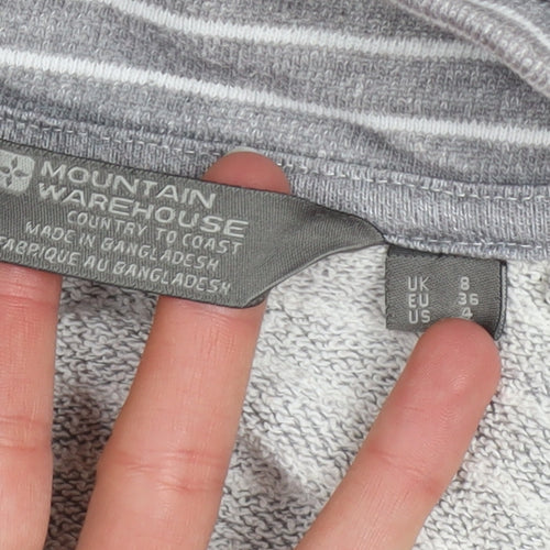 Mountain Warehouse Womens Grey Striped Full Zip Hoodie Size 8