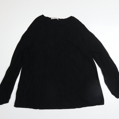 Monari Women’s Black Long Sleeve Knit Blouse Size 20