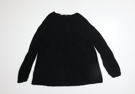 Monari Women’s Black Long Sleeve Knit Blouse Size 20