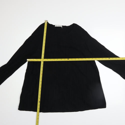 Monari Women’s Black Long Sleeve Knit Blouse Size 20