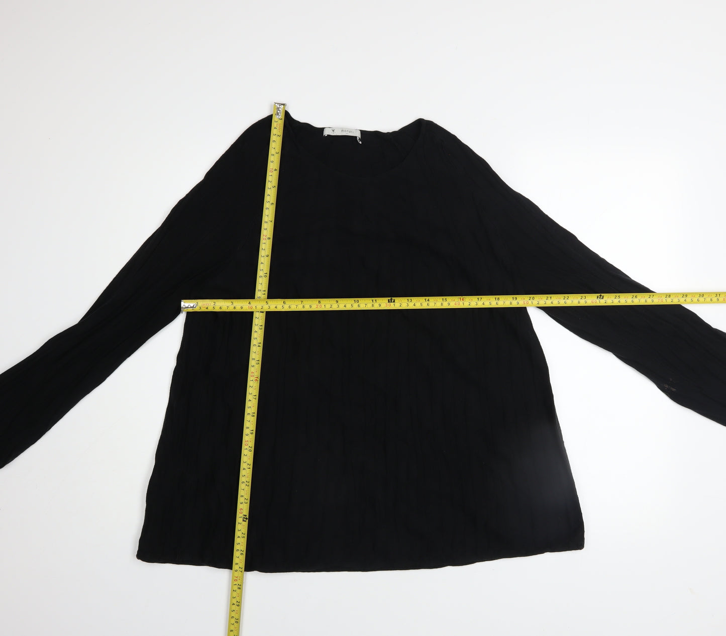 Monari Women’s Black Long Sleeve Knit Blouse Size 20