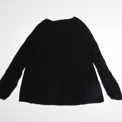 Monari Women’s Black Long Sleeve Knit Blouse Size 20