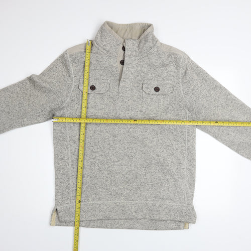 FatFace Men's Grey Henley Sweatshirt M Regular Fit