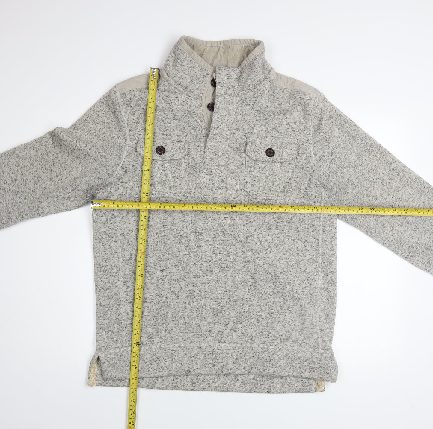 FatFace Men's Grey Henley Sweatshirt M Regular Fit