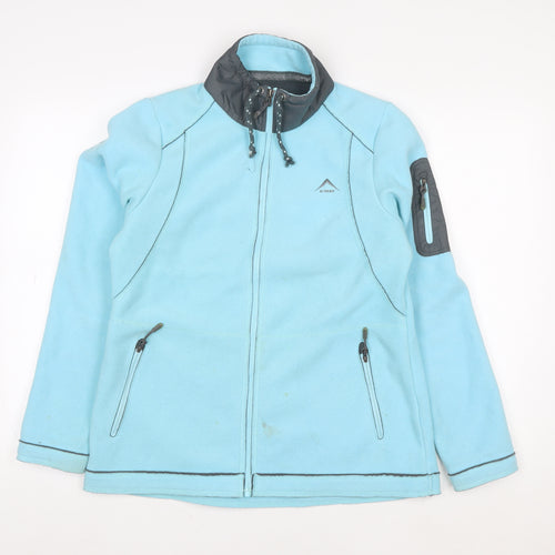 K-Way Women Blue Full Zip Fleece Jacket Size M Polyester Outdoor Hiking
