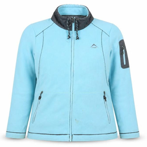 K-Way Women Blue Full Zip Fleece Jacket Size M Polyester Outdoor Hiking