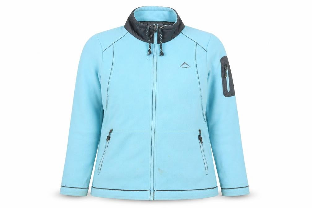 K-Way Women Blue Full Zip Fleece Jacket Size M Polyester Outdoor Hiking