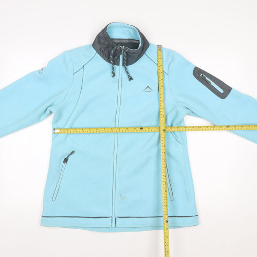 K-Way Women Blue Full Zip Fleece Jacket Size M Polyester Outdoor Hiking