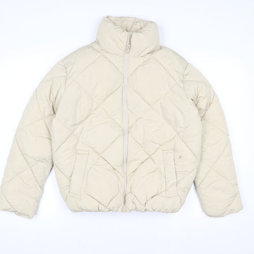 New Look Women Beige Size 8 Quilted Puffer Jacket