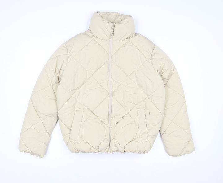 New Look Women Beige Size 8 Quilted Puffer Jacket