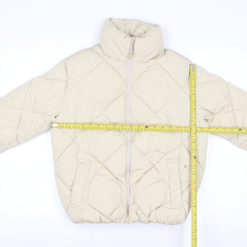 New Look Women Beige Size 8 Quilted Puffer Jacket