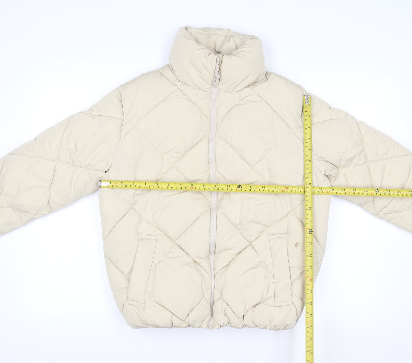 New Look Women Beige Size 8 Quilted Puffer Jacket