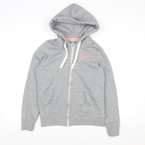 Jack Wills Women’s Grey Hooded Full Zip Jersey Jacket Size 8