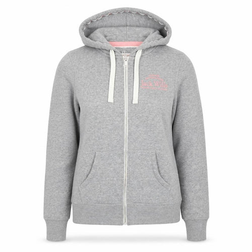 Jack Wills Women’s Grey Hooded Full Zip Jersey Jacket Size 8