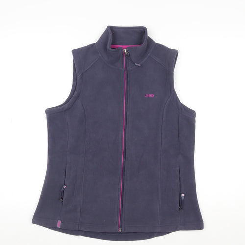 Jeep Womens Purple Fleece Zip Waistcoat Bodywarmer Size M