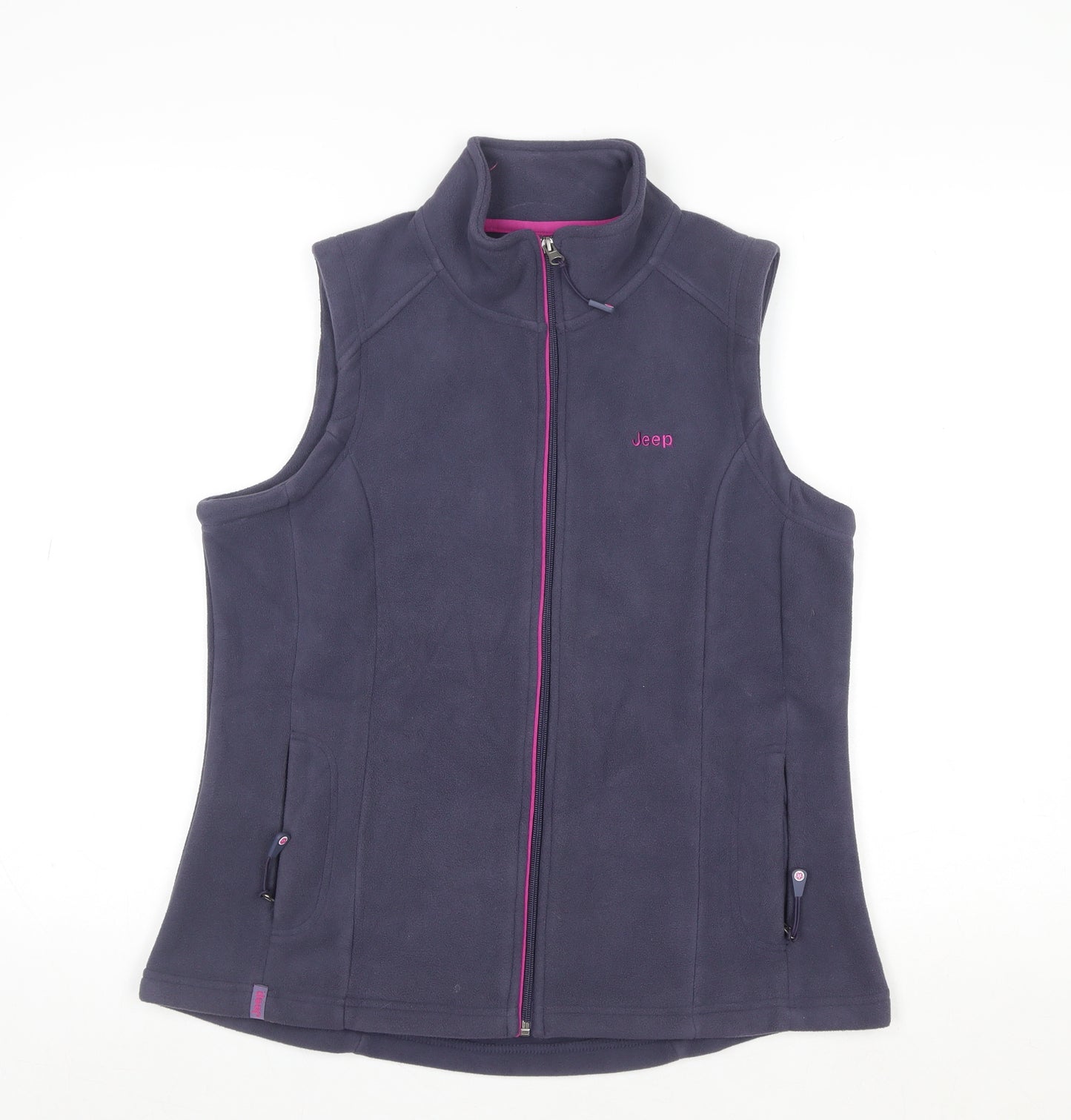 Jeep Womens Purple Fleece Zip Waistcoat Bodywarmer Size M