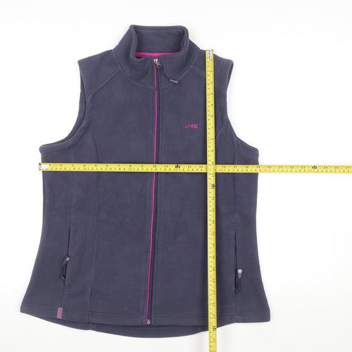 Jeep Womens Purple Fleece Zip Waistcoat Bodywarmer Size M