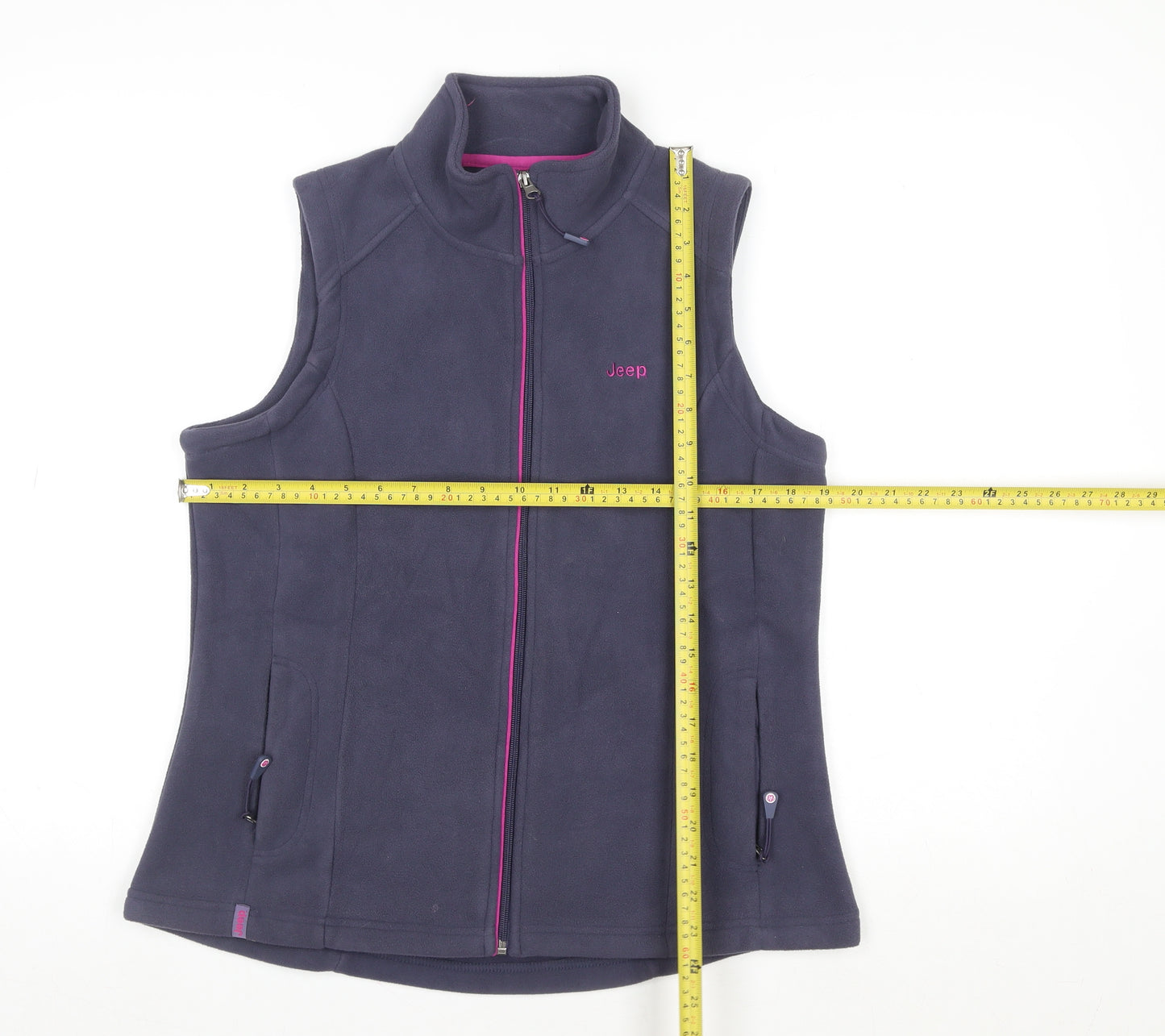 Jeep Womens Purple Fleece Zip Waistcoat Bodywarmer Size M