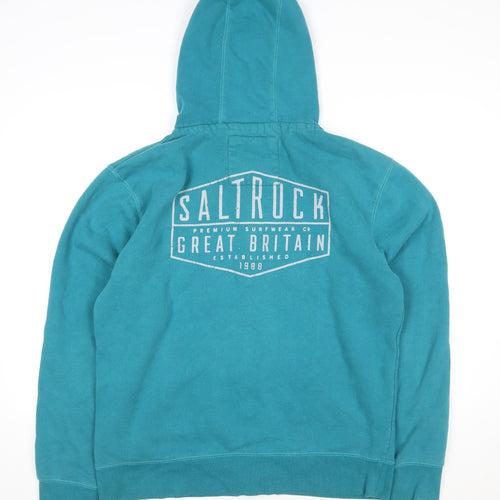 Saltrock Men's Blue XL Full Zip Hooded Fleece Jacket