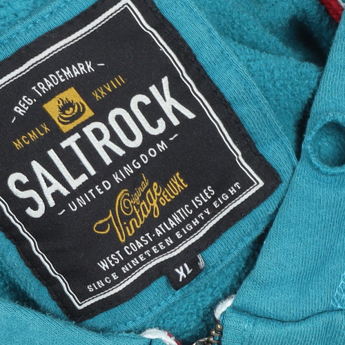 Saltrock Men's Blue XL Full Zip Hooded Fleece Jacket