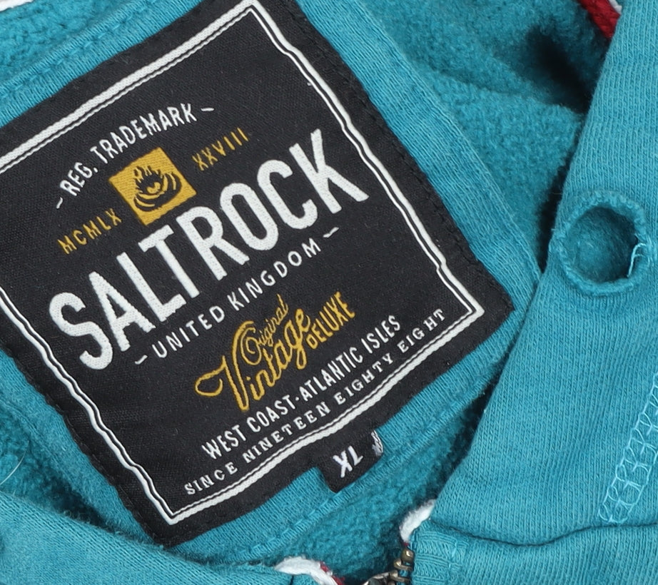 Saltrock Men's Blue XL Full Zip Hooded Fleece Jacket