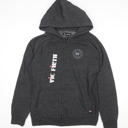 Vic Firth Men's Grey Full Zip Hooded Music Jacket XL