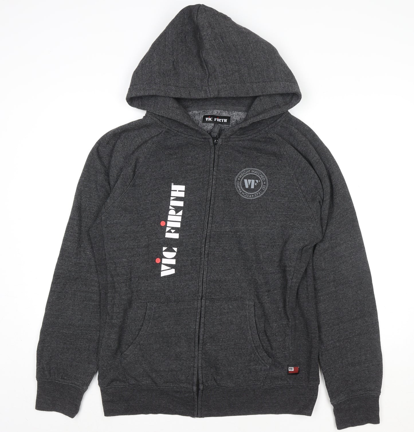 Vic Firth Men's Grey Full Zip Hooded Music Jacket XL