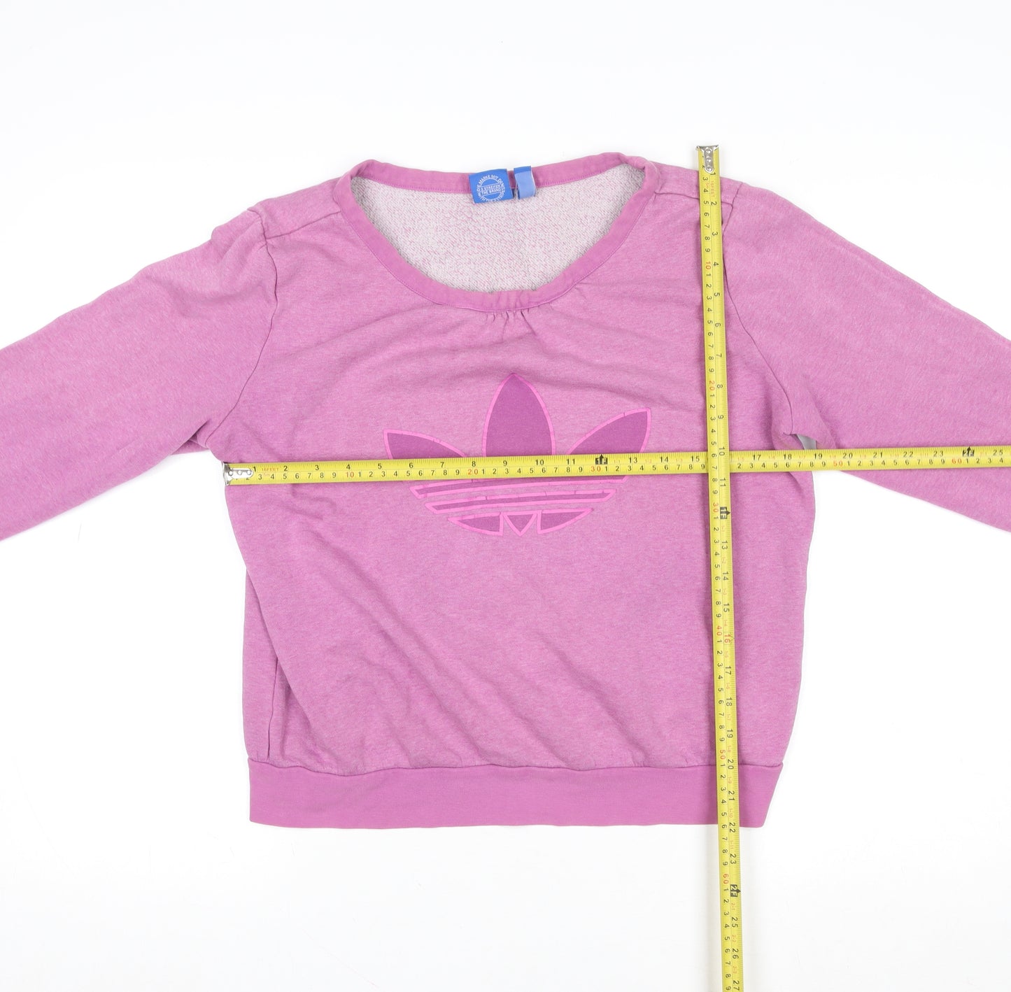 Adidas Womens Pink Logo Crew Neck Long Sleeve Sweatshirt UK 12