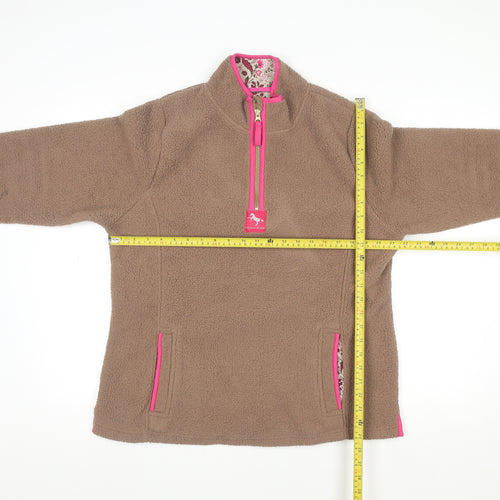 Crane Equestrian Women’s Brown Beige Fleece Pullover UK 16-18 Large