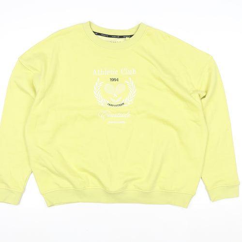 Reaktiv x Oti Mabuse Yellow Crew Neck Pullover Sweatshirt Women's M